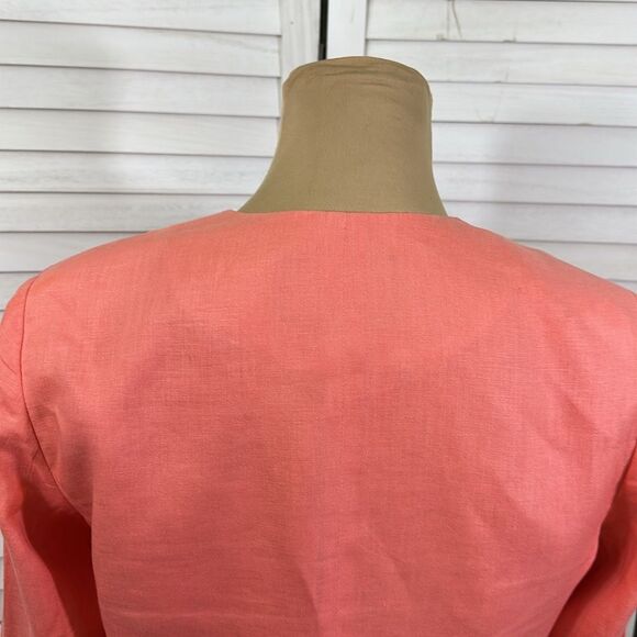 BR Linen Peplum Jacket Elegant Coral Size 8 NWOT - Picture 6 of 11